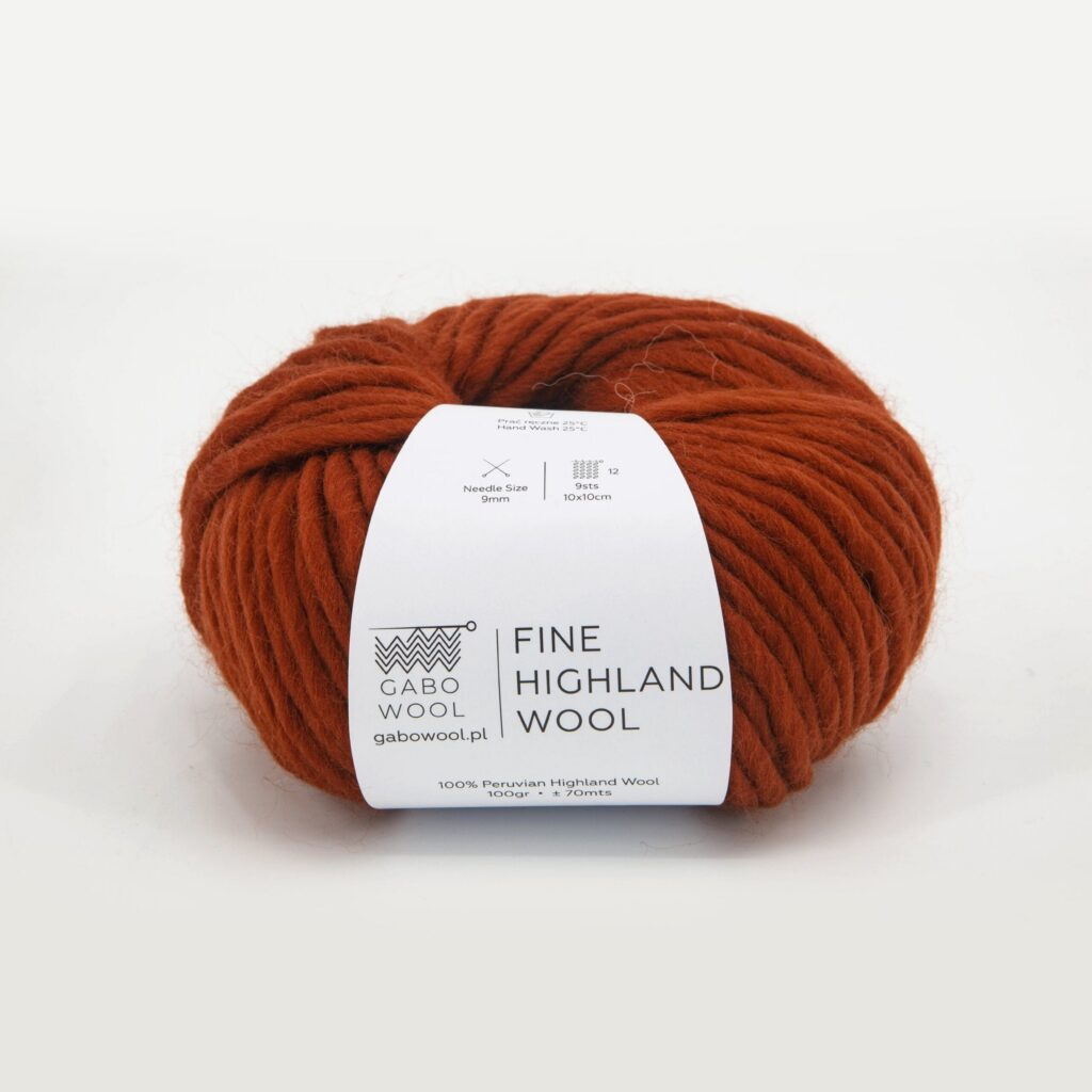 Włóczka Gabo Wool Fine Highland Wool 2160 Terakota