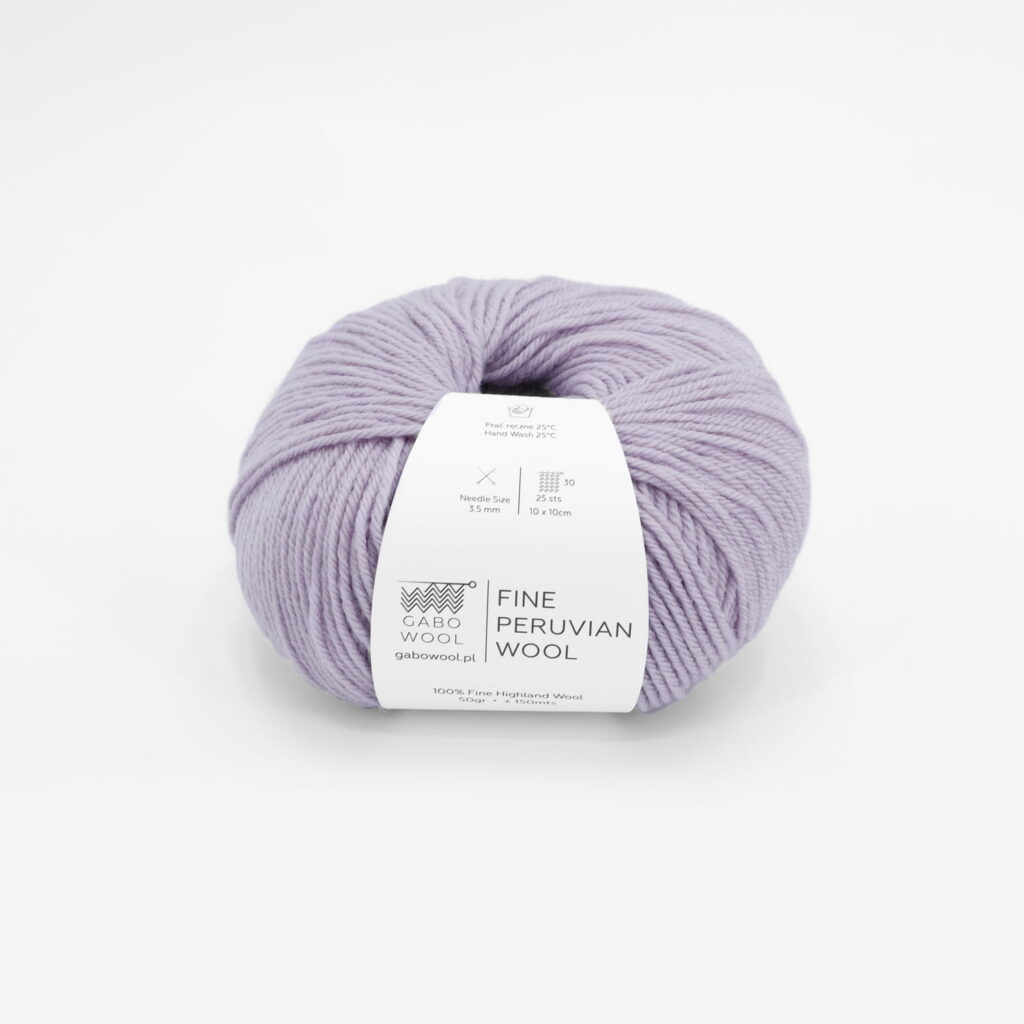 Włóczka Gabo Wool Fine Peruvian Wool 8597 Jasna Lila