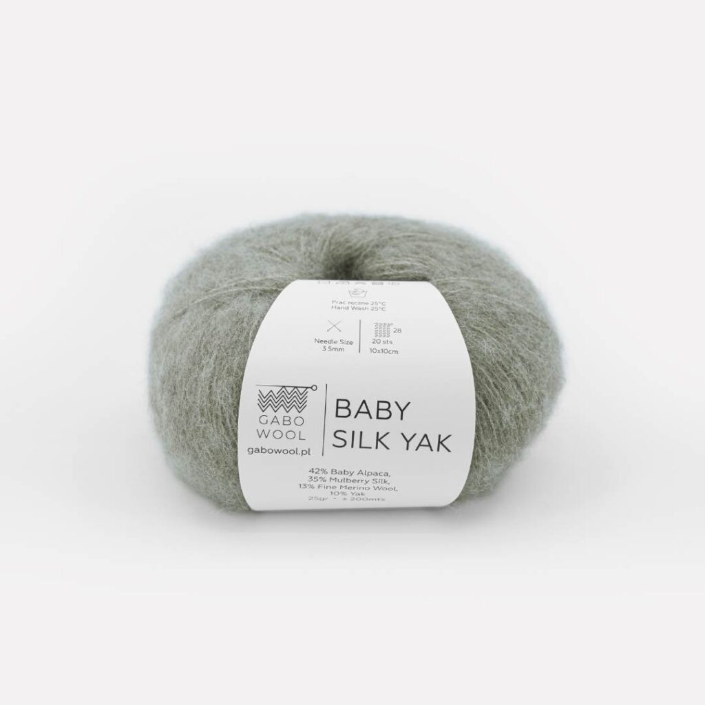 Włóczka Gabo Wool Baby Silk Yak 9562 Szaro-Szałwiowy
