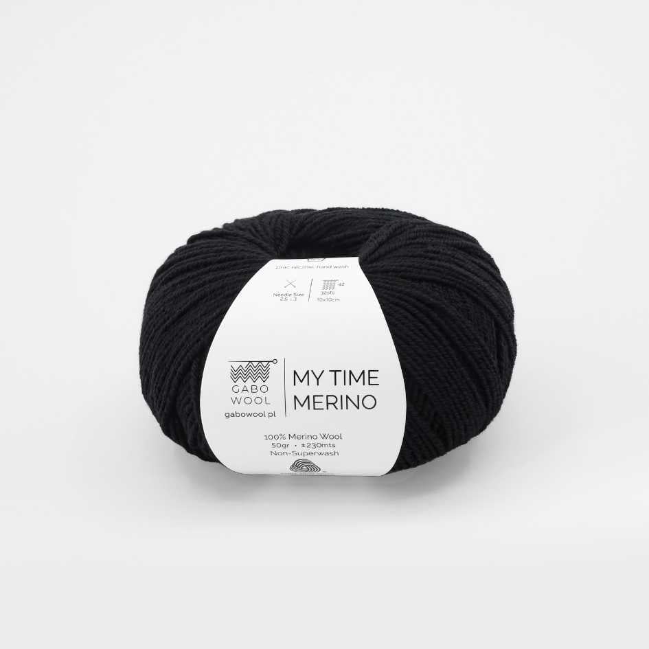 Włóczka Gabo Wool My Time Merino 500 Czarny