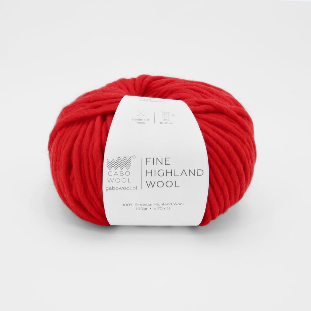 Włóczka Gabo Wool Fine Highland Wool 2383 Czerwień