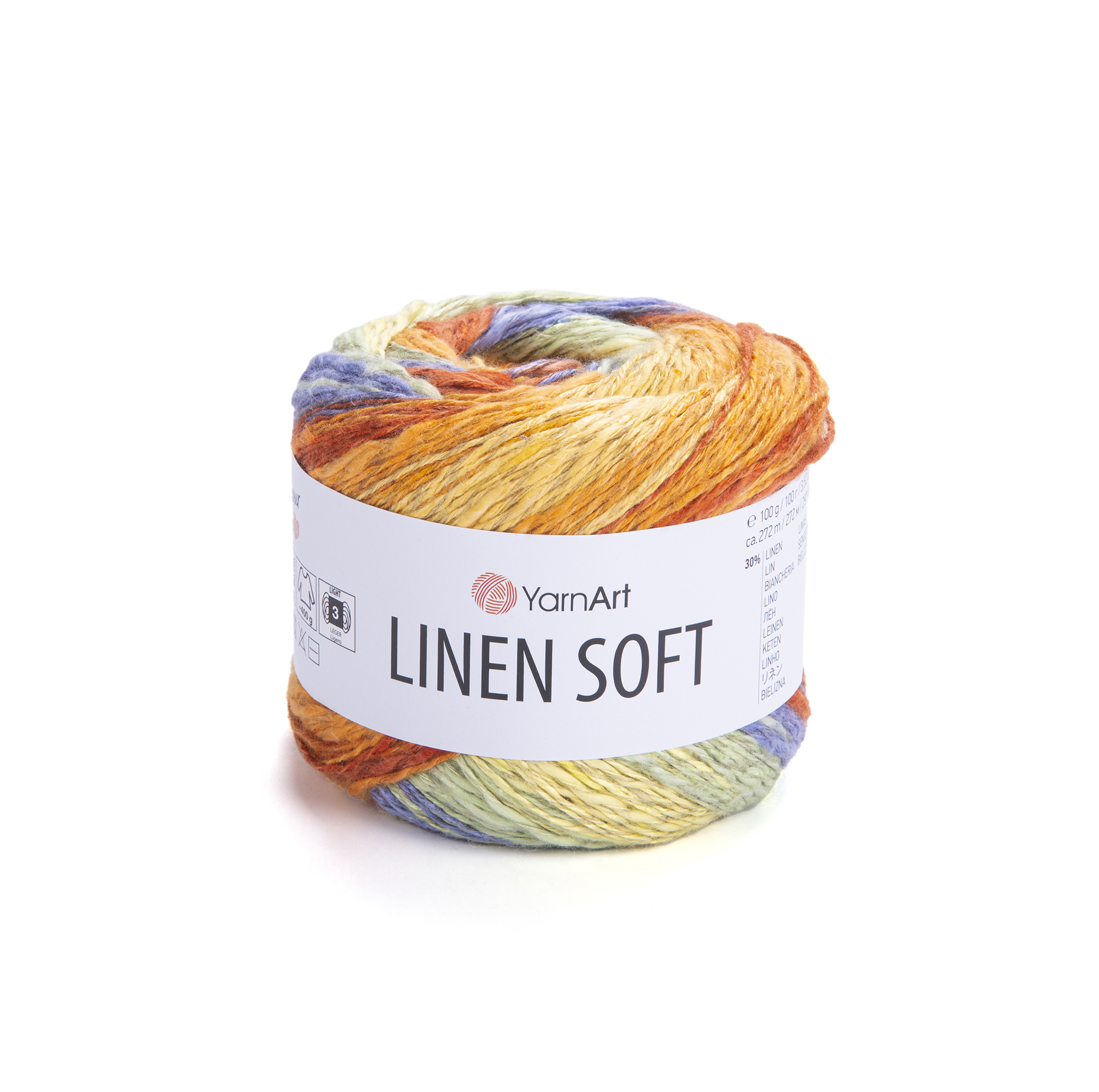 Włóczka YarnArt Linen Soft 7412 Papuzi Mix