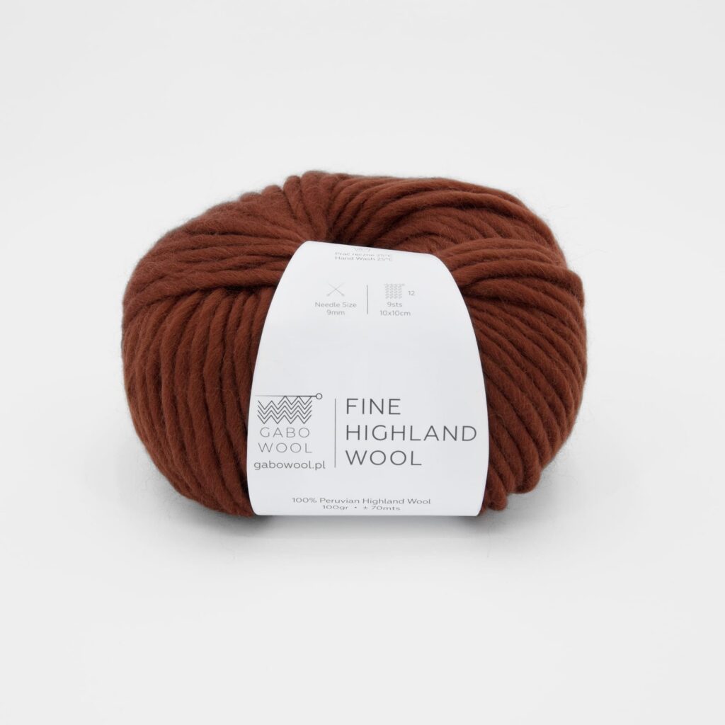 Włóczka Gabo Wool Fine Highland Wool 2729 Rdzawy Brąz