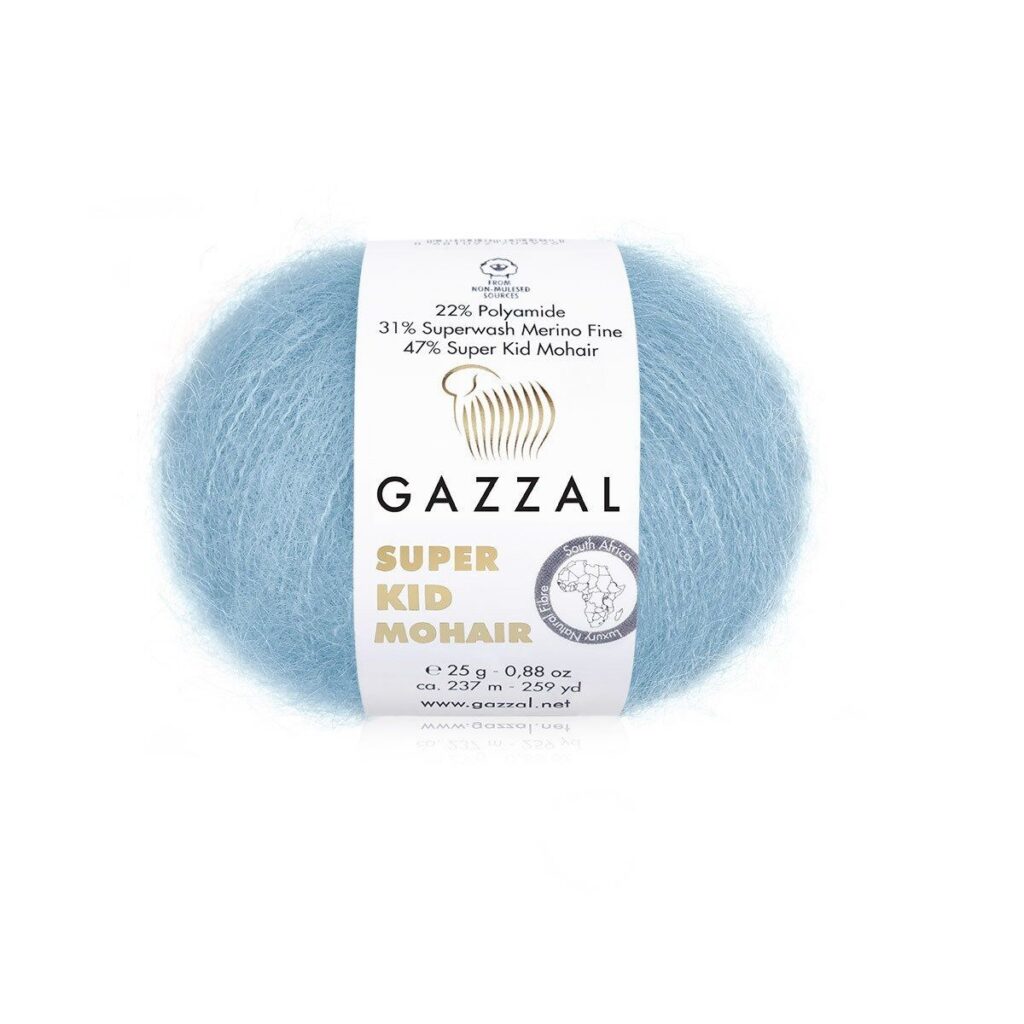 Włóczka Gazzal Super Kid Mohair 64420 Błękitny