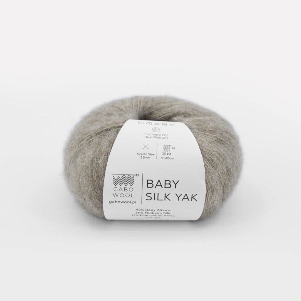 Włóczka Gabo Wool Baby Silk Yak 9402 Szaro-Beżowy