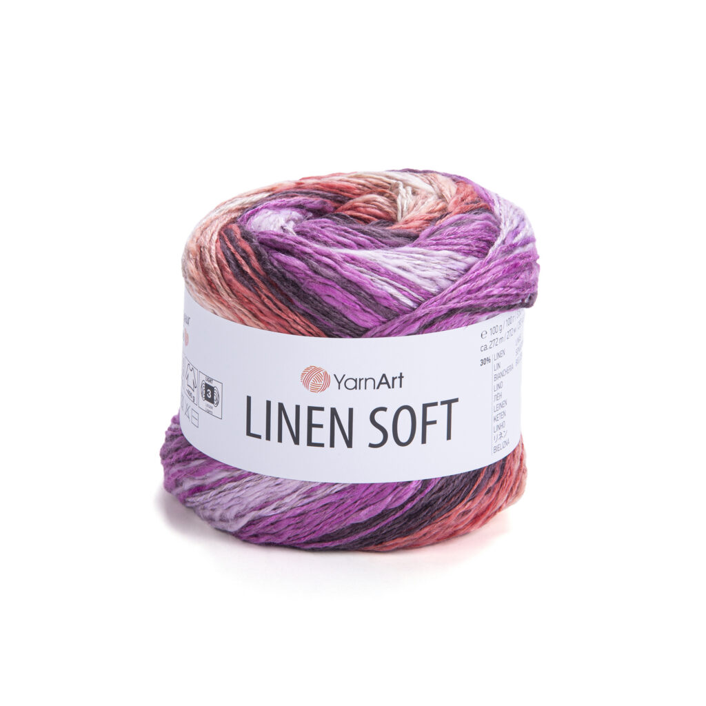 Włóczka YarnArt Linen Soft 7413 Fioletowo-Czerwony