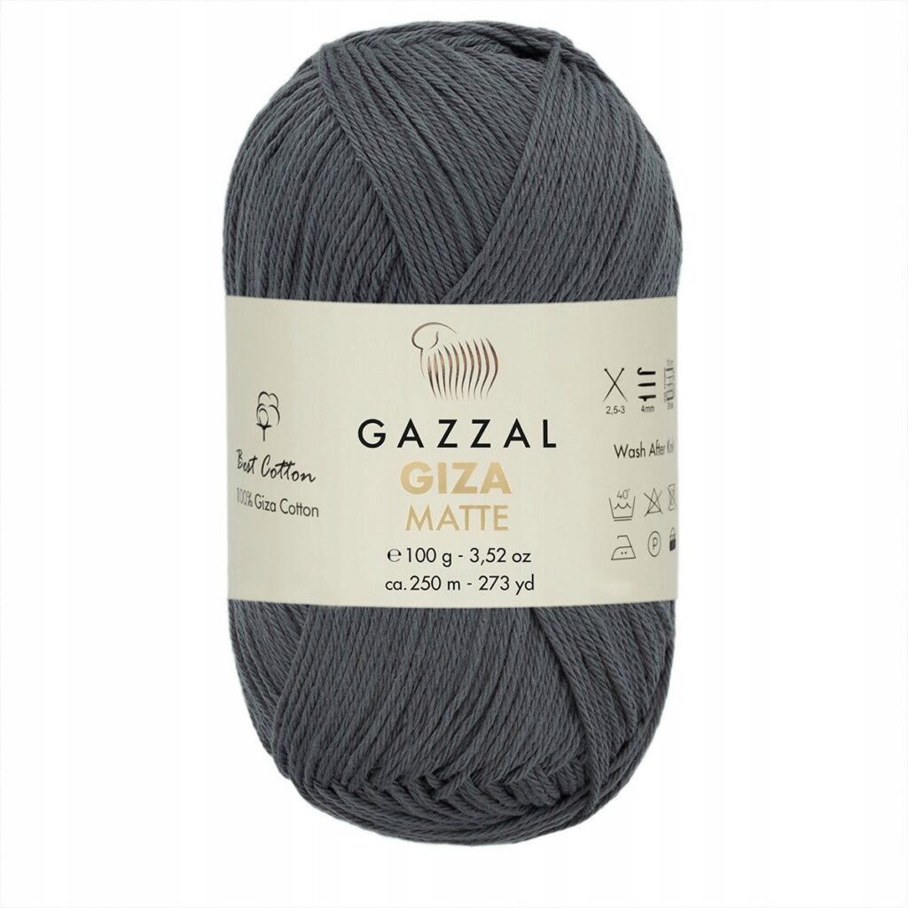 Włóczka Gazzal GIZA Matte 5555 Ciemny Szary