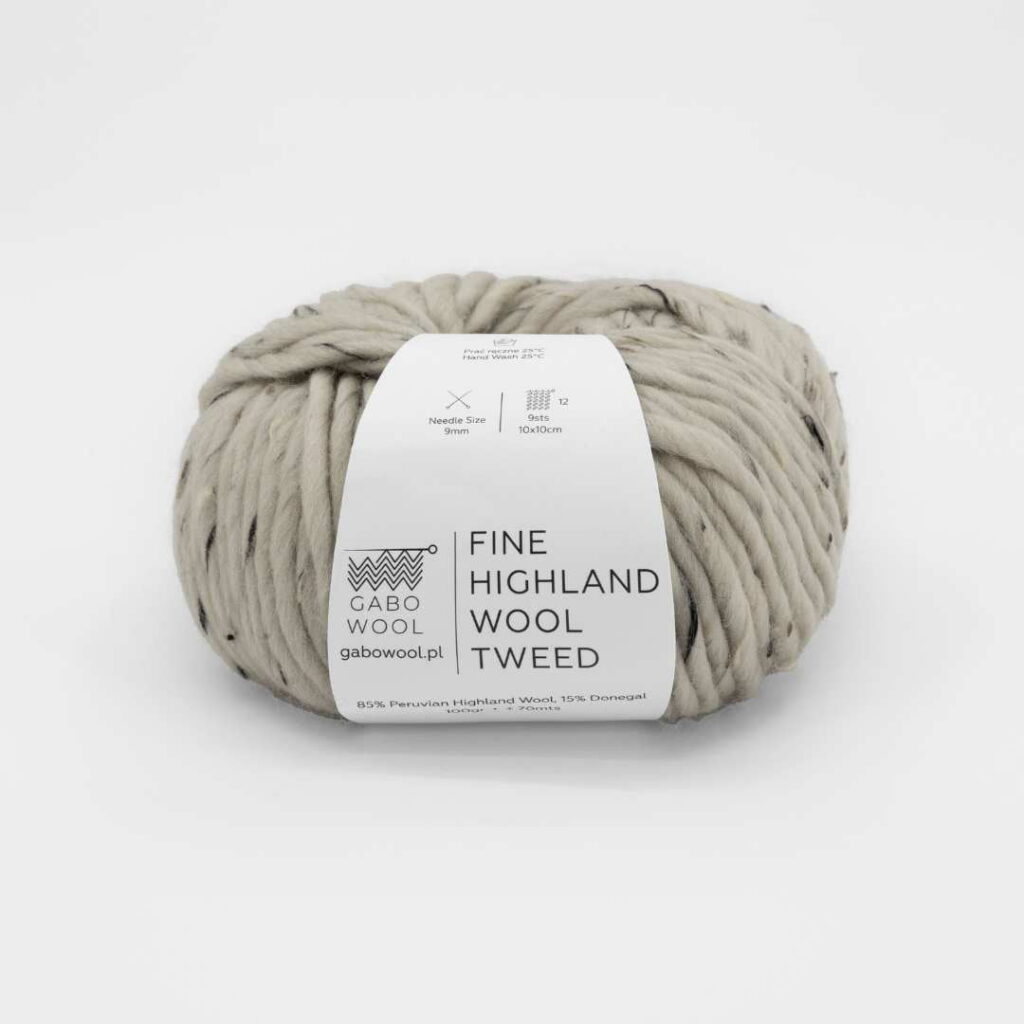 Włóczka Gabo Wool Fine Highland Wool Tweed T402 Piasek