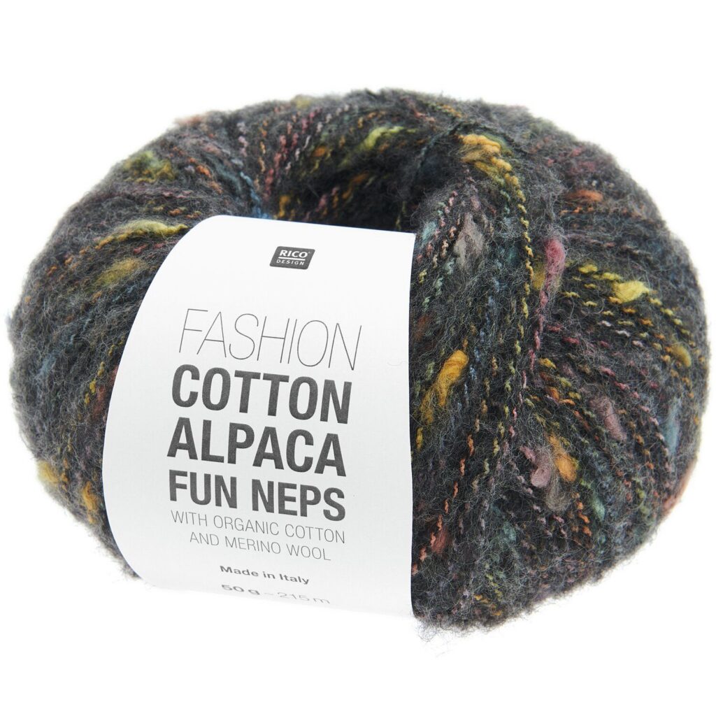Włóczka Rico Design Cotton Alpaca Fun Neps 006 Czarny