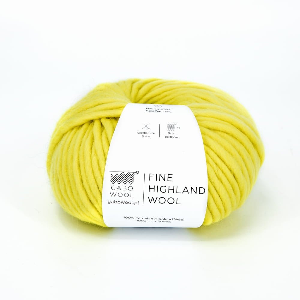 Włóczka Gabo Wool Fine Highland Wool 2224 Cytryna