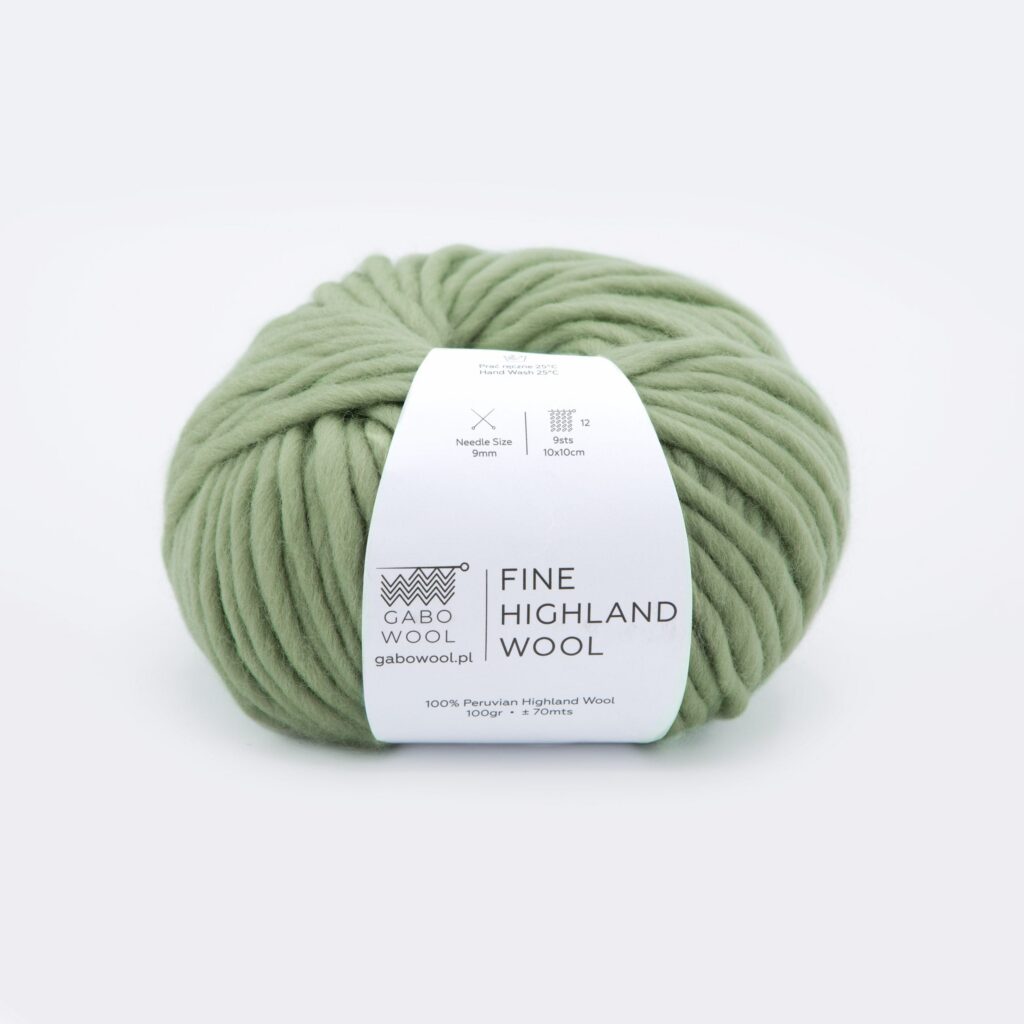 Włóczka Gabo Wool Fine Highland Wool 2058 Zielona Szałwia