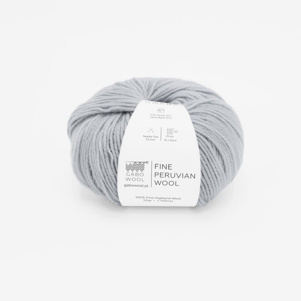 Włóczka Gabo Wool Fine Peruvian Wool 8307 Popiel