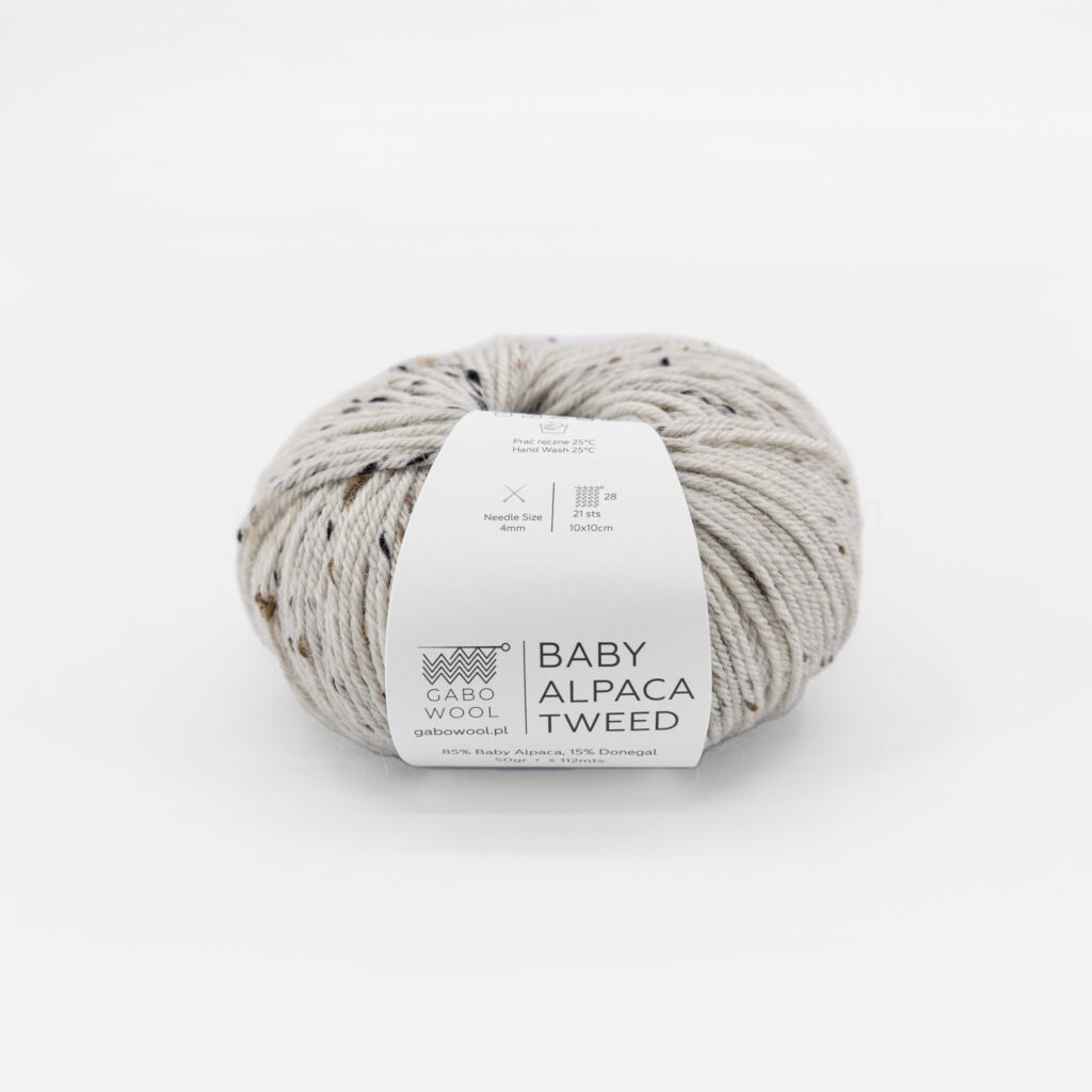 Włóczka Gabo Wool Baby Alpaca Tweed T100 Natura