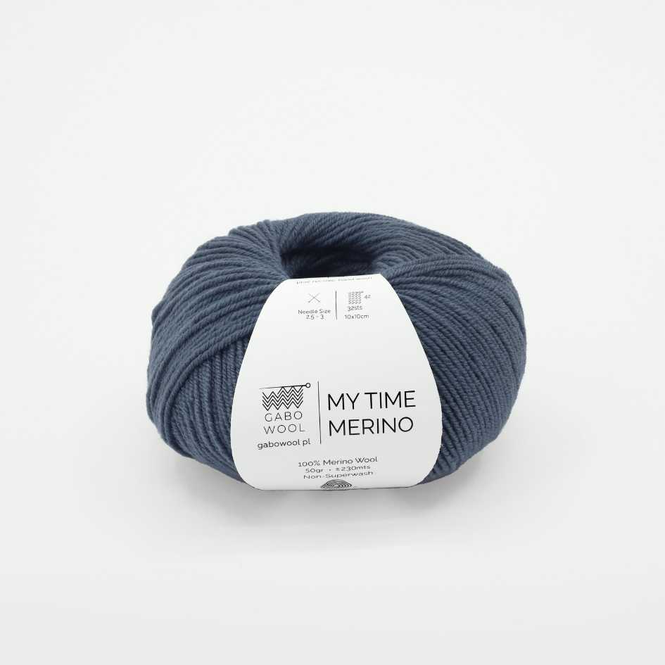 Włóczka Gabo Wool My Time Merino 9574 Szary Denim