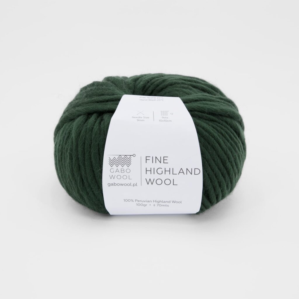 Włóczka Gabo Wool Fine Highland Wool 2172 Leśna Zieleń