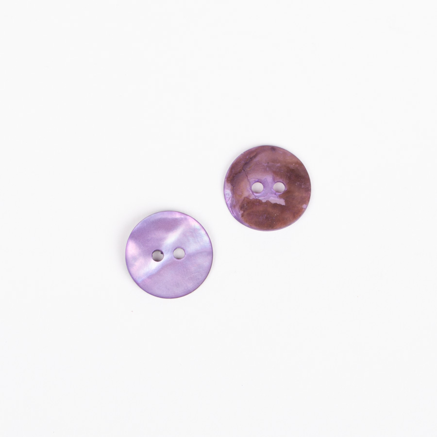 Guzik z Masy Perłowej Okrągły Fioletowy 15mm 1szt. #619 Drops