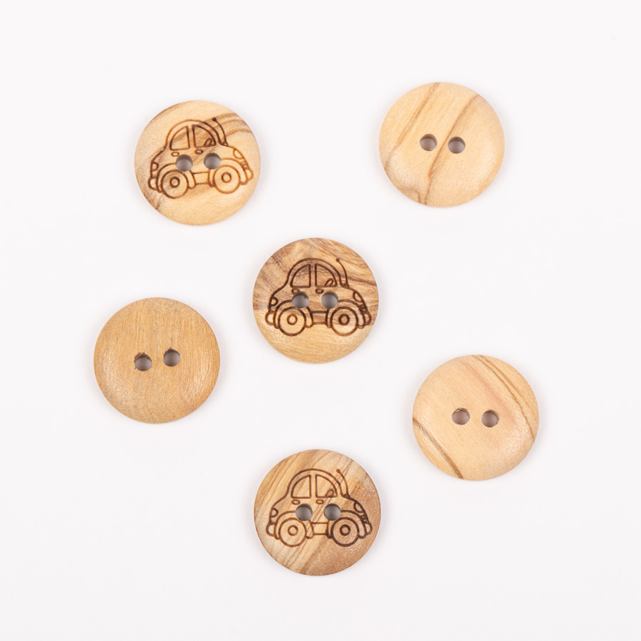 Guzik Drewniany Samochód 15mm 1szt. #806 Drops - obrazek 2