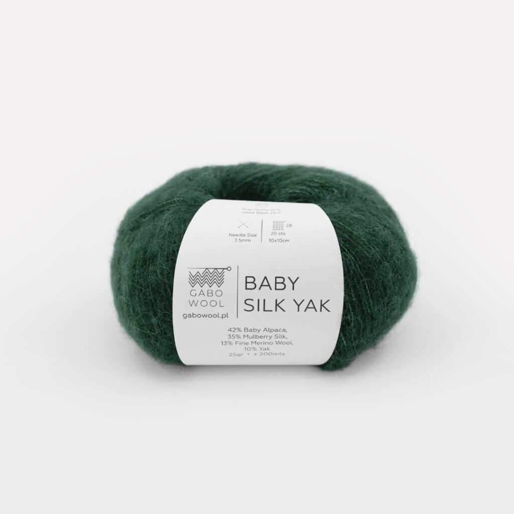 Włóczka Gabo Wool Baby Silk Yak 9172 Leśna Zieleń