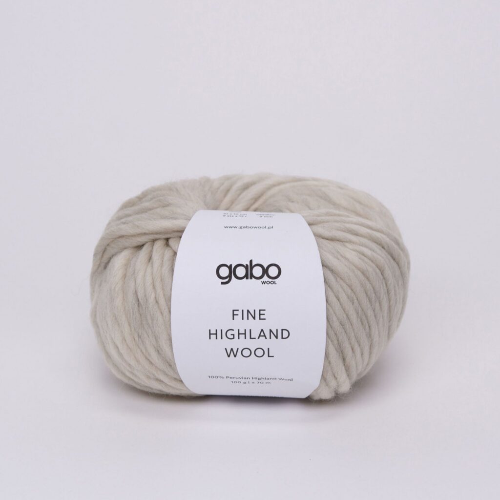 Włóczka Gabo Wool Fine Highland Wool 2126 Jasny Szary Melanż