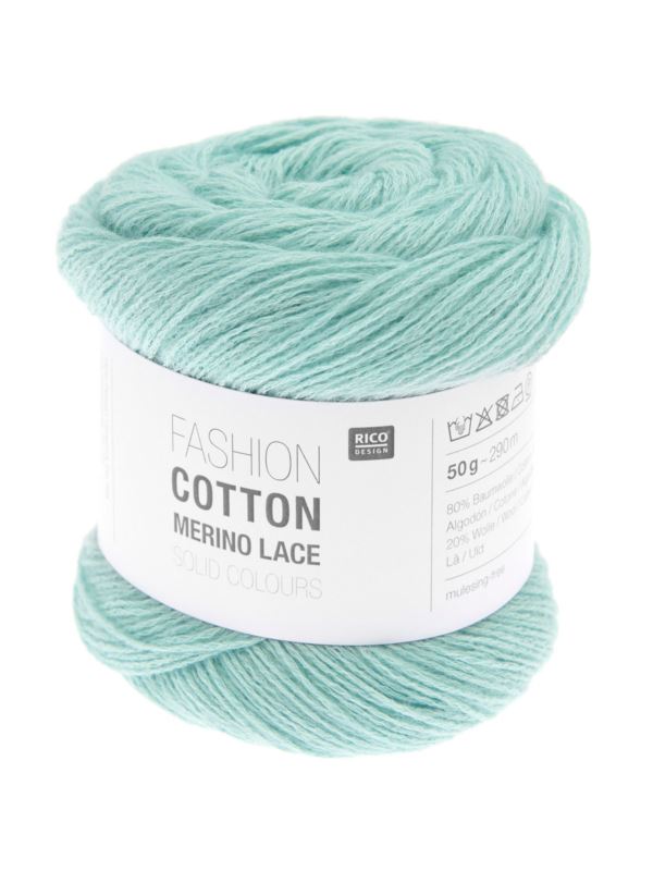 Włóczka Rico Design Cotton Merino Lace Solid Colors 006 Zielony