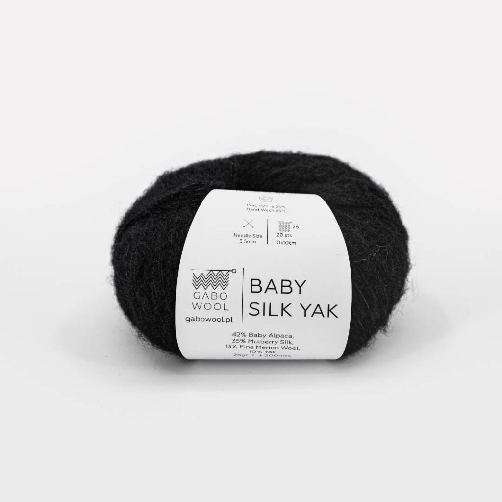 Włóczka Gabo Wool Baby Silk Yak 9500 Czarny
