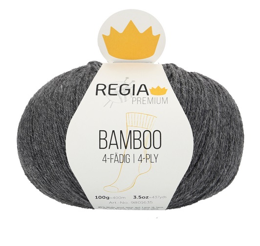 Włóczka Regia Premium Bamboo 095 Ciemny Szary - obrazek 2
