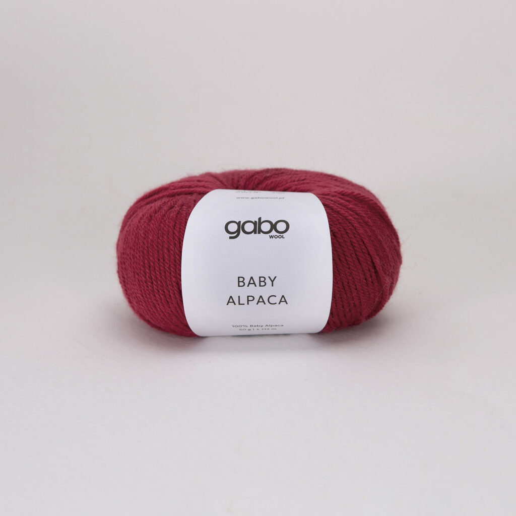 Włóczka Gabo Wool Baby Alpaca 1216 Burgundowa Czerwień
