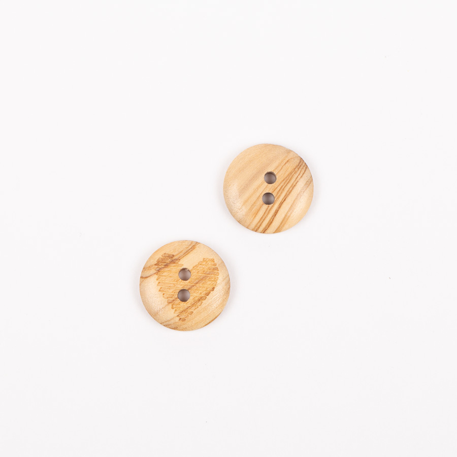 Guzik Drewniane Serce 15mm 1szt. #814 Drops