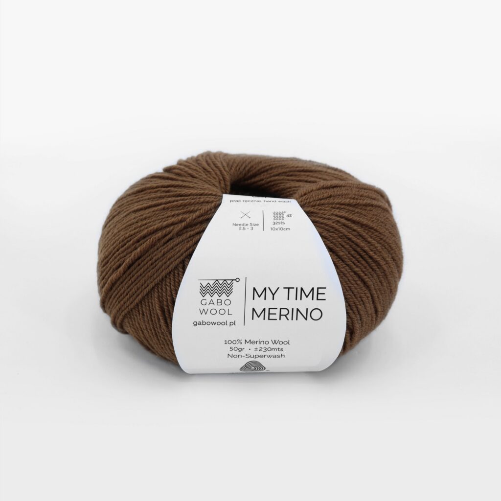 Włóczka Gabo Wool My Time Merino 9121 Kasztanowy Brąz