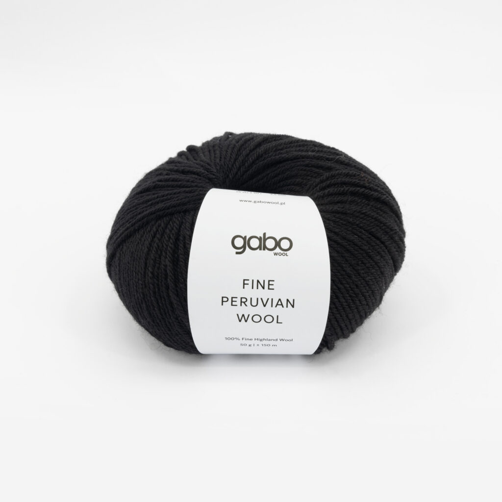 Włóczka Gabo Wool Fine Peruvian Wool 500 Czarny