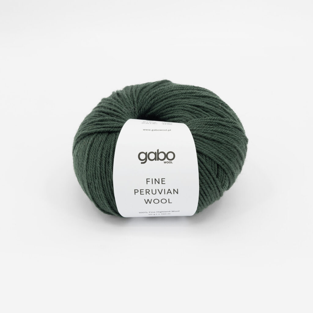 Włóczka Gabo Wool Fine Peruvian Wool 8172 Leśna Zieleń