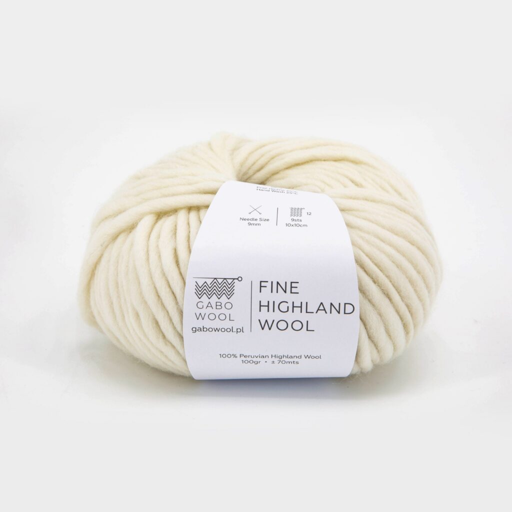 Włóczka Gabo Wool Fine Highland Wool 100 Naturalny