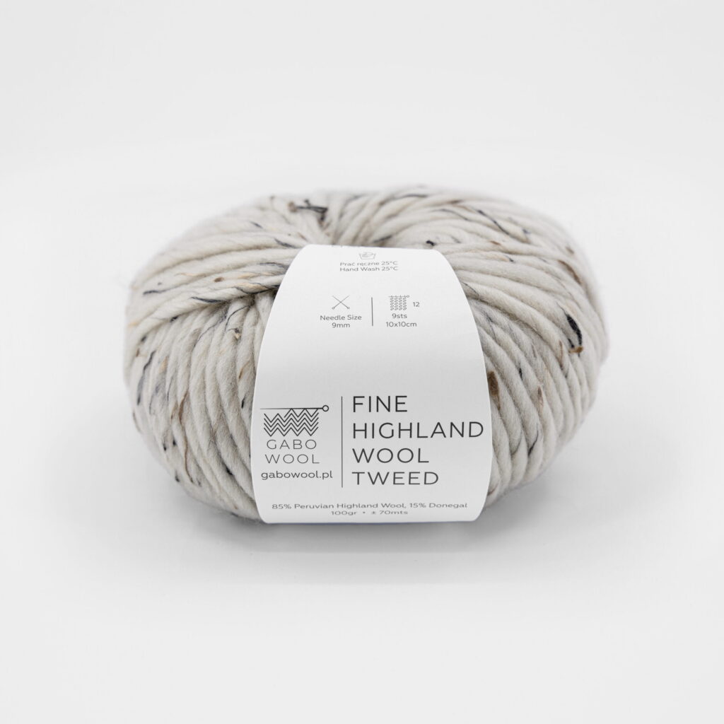 Włóczka Gabo Wool Fine Highland Wool Tweed T100 Naturalny