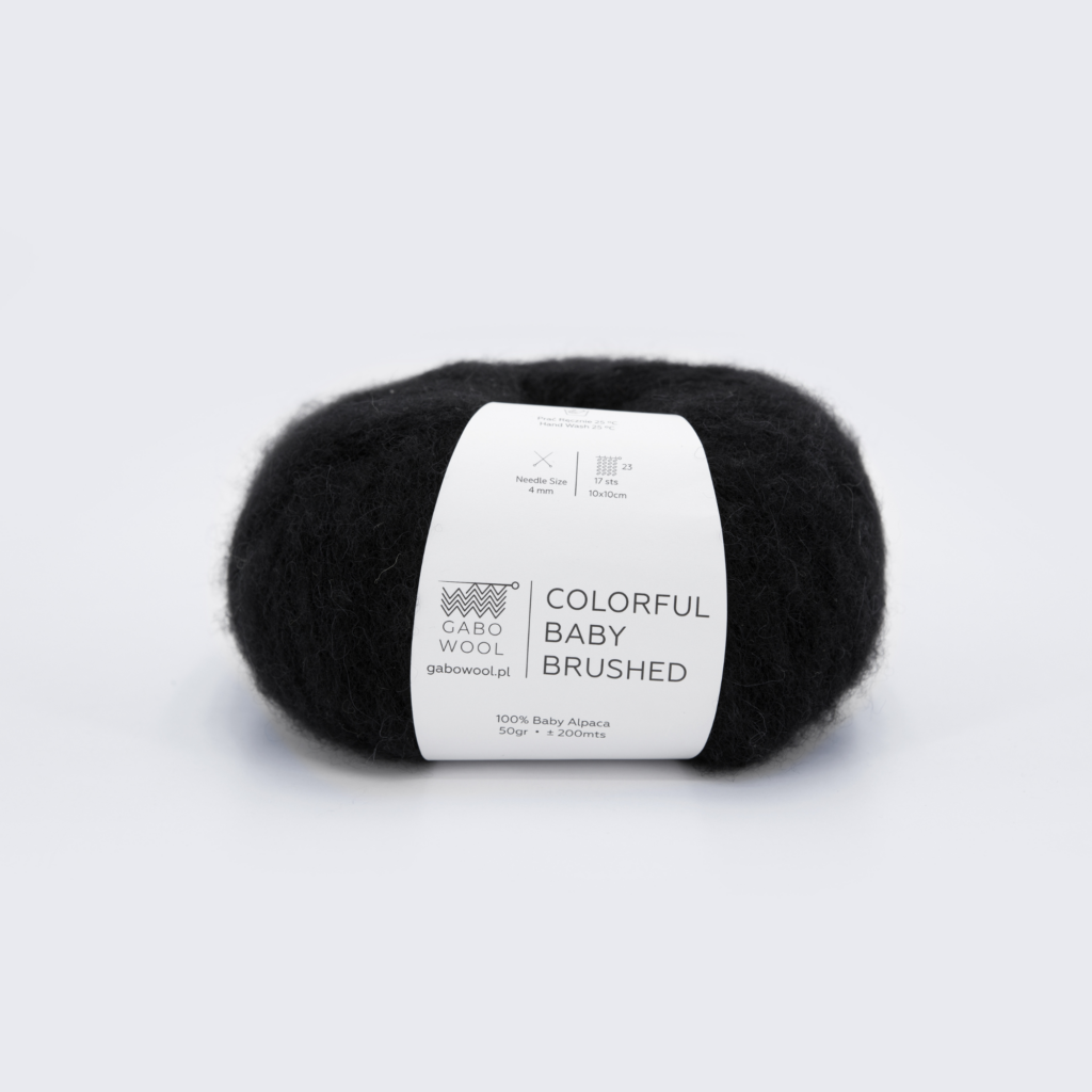 Włóczka Gabo Wool Colorful Baby Brushed 500 Czarny