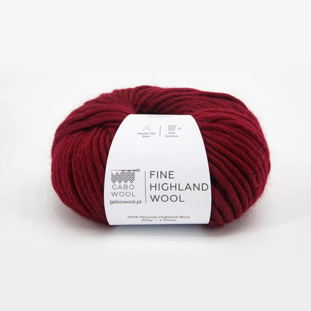 Włóczka Gabo Wool Fine Highland Wool 2015 Wino