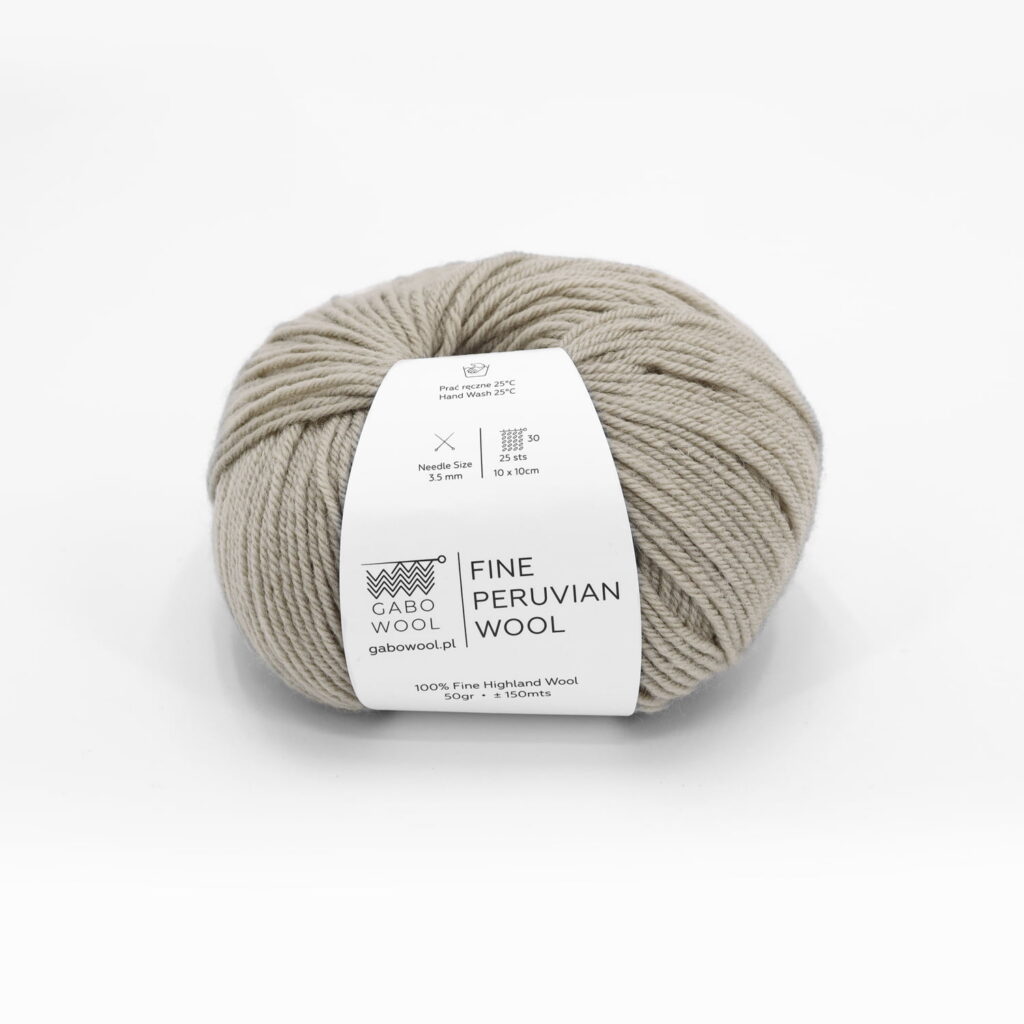 Włóczka Gabo Wool Fine Peruvian Wool 8241 Szarobeżowy