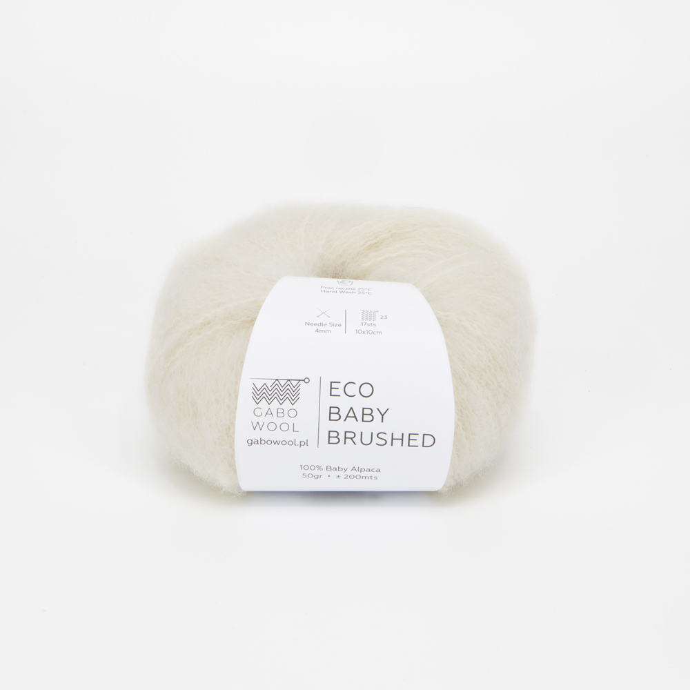 Włóczka Gabo Wool Eco Baby Brushed 1296 Naturalna Biel
